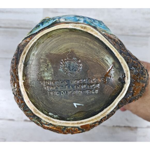 Vintage 1968 Florence Vino Rosso Ceramic Pipe Shaped Decanter/Ashtray 9.5" Tall - Picture 7 of 11